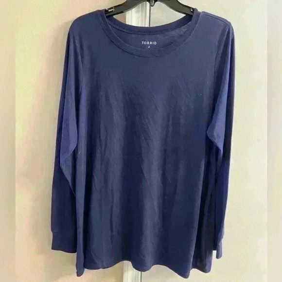 Torrid classic fit tunic top crewneck cotton blend loungewear. 2X - Picture 1 of 4
